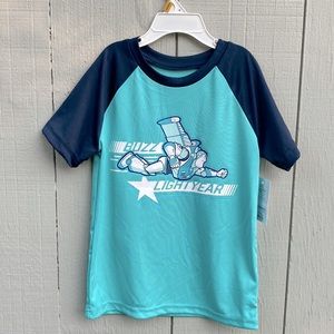Disney Jumping beans ACTIVE boys T-shirt Buss Lightyear print aqua blue size 5